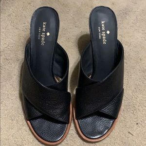 Kate spade black leather sandals